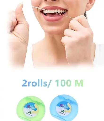 

50 м зубная нить для ухода за полостью рта, необходимая нить, зубочистки, зубная нить с футляром, инструмент для чистки зубов, гигиена зубов