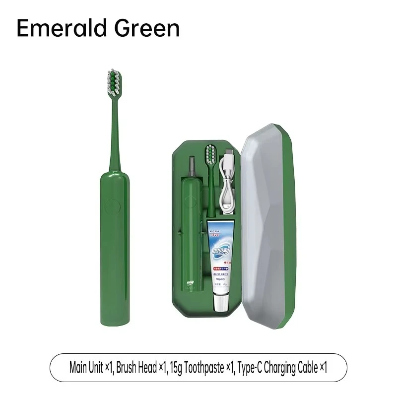 Solid Color Design Sweep & Vibrate Electric Toothbrush  Pressure-sensing Technology Auto Start-Stop Electric Toothbrush