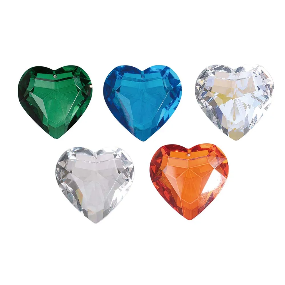 Colorful Crystal Charming Heart Shape Sun Catcher Chandelier Parts for Home Curtain Decor Decoration DIY Jewelry Making