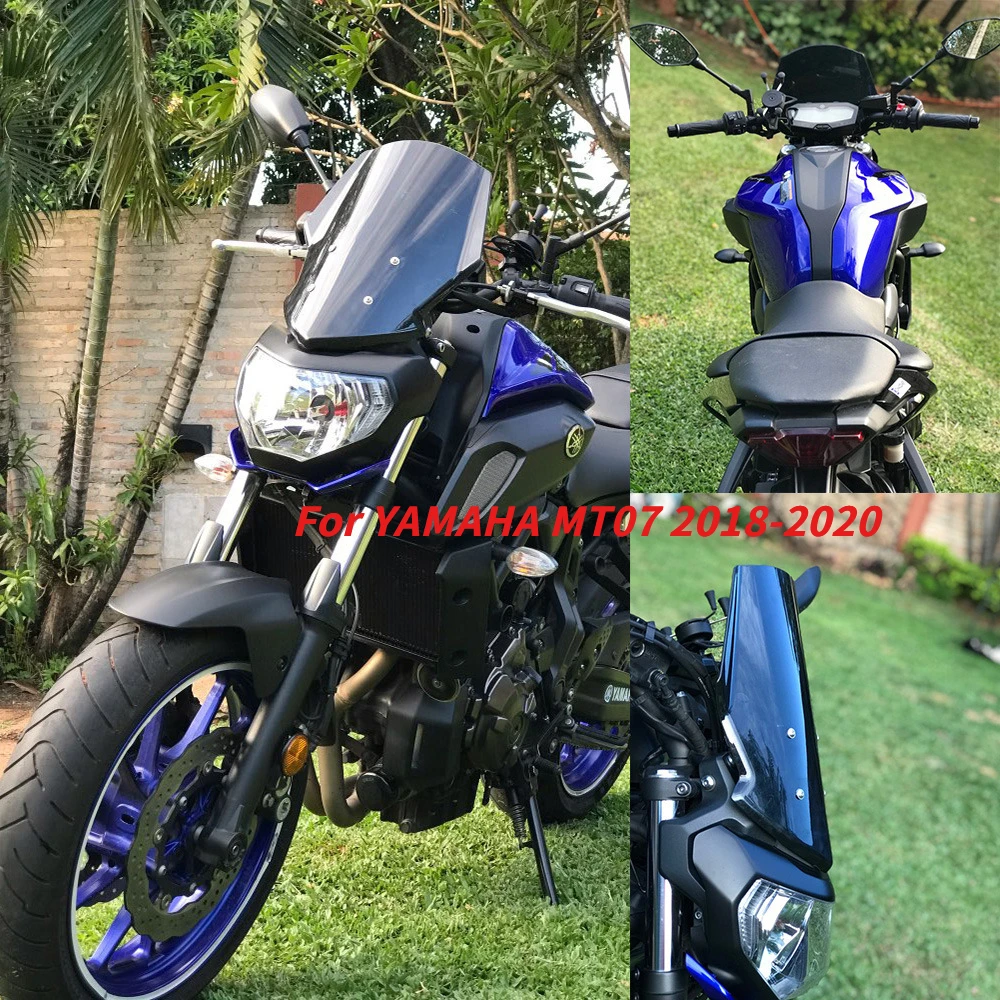 LJBKOALL for MT 07 MT07 Front Windshield Windscreen for YAMAHA MT 07 MT07 Windshield Wind Deflector Windscreen 2013-2017