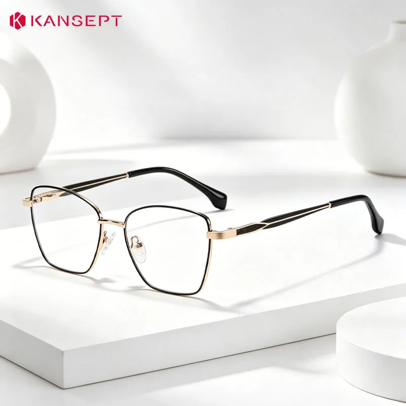 KANSEPT Quadratische Damen-Brillengestelle, Blaulichtfilter-Brille für Frauen, Lesebrille mit Gläsern zum Lesen