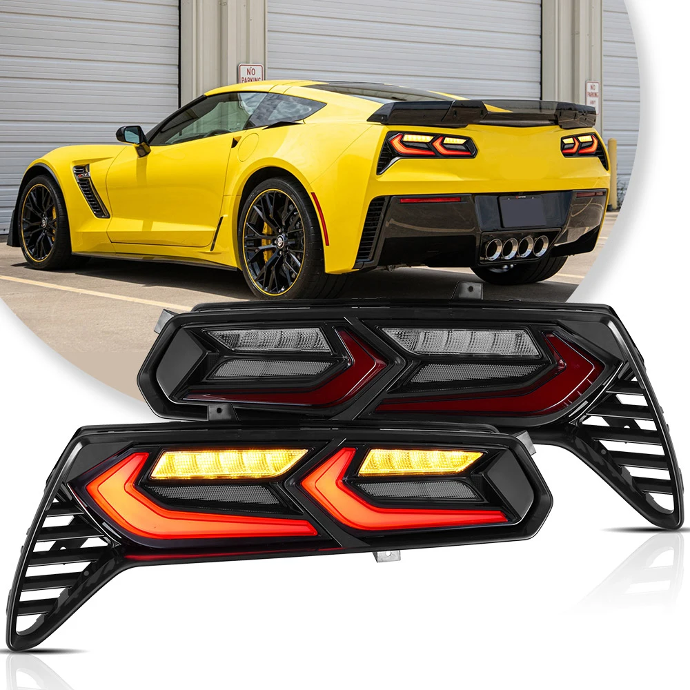 Vland 14-19 Corvette C7 Full LED Tail Lights With Sequential Turn Signal