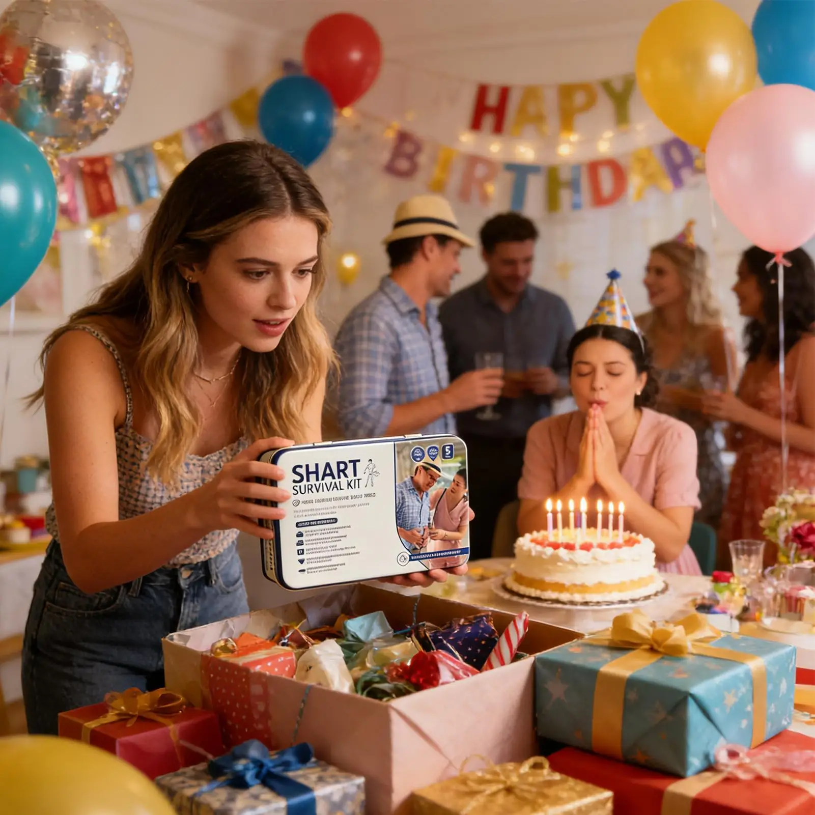 Set di sopravvivenza portatile compatto con salviette umidificate Kit di sopravvivenza per scherzi di cacca per marito uomini famiglia amici adolescenti adulti compleanno