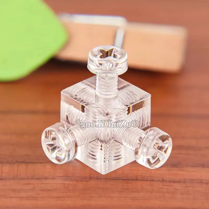 5000PCS Clear Acrylic Block Cubes 6-Sides Right Angle Fixed Corner Braces Chassis Electric Stoves Square Dishes Joint Bracketsv