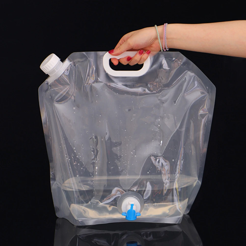 

2 Pcs on Foot Portable Hand-held Water Bag Travel Case Hiking Dispenser Container The Pet Foldable