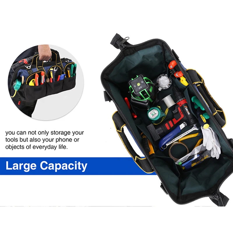 JUNEFOR New Tool Bag Organizer Tools Storage Bag Toolbox Shoulder Packing Handbag For Electrician Carpentry Repair Installation