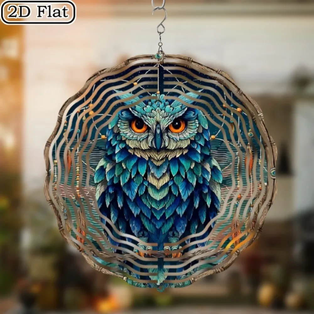 CIFBUY Metall-Windspiel Eule Gartendeko Terrassen-Traumfänger Outdoor-Geschenk Hofkunst-Ornament