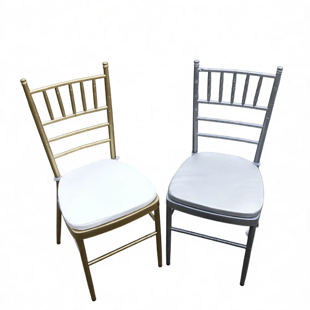 Premium Aluminum Gold Bamboo Chair Metal Dining Seat Wedding Banquet Hotel Party Modern Minimalist Furniture Use