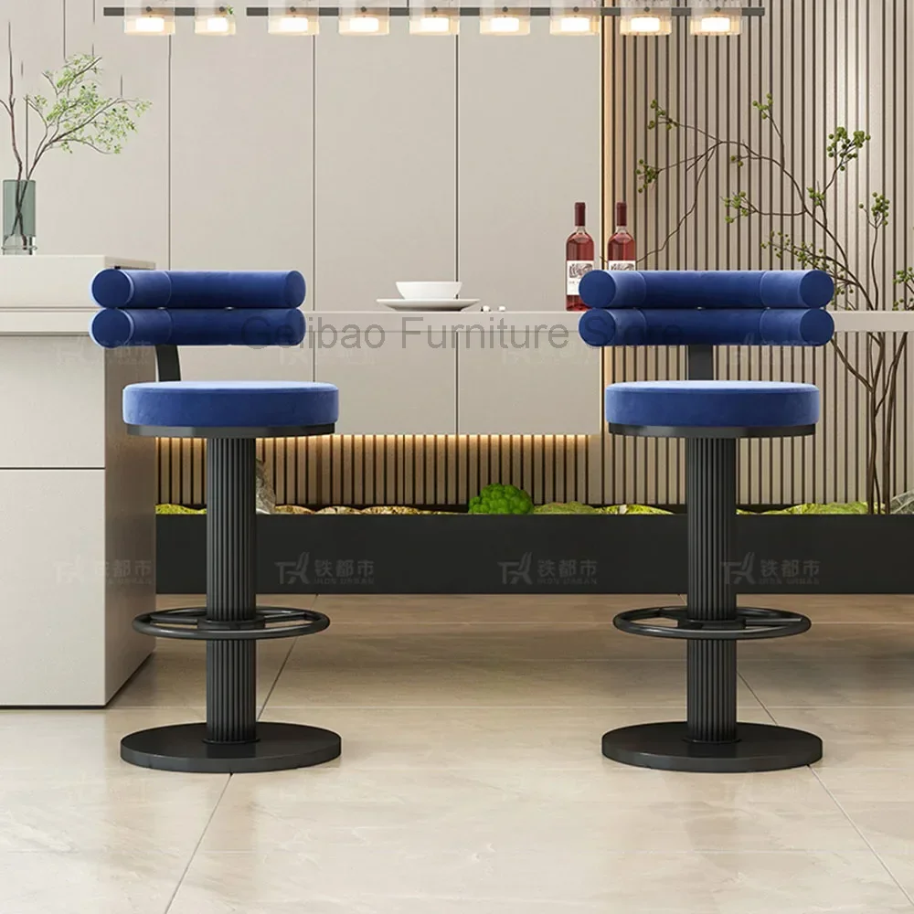 Luxury Adjustable Barstools Counter Kitchen Minimalist Designer Salon High Dining Chairs Reception Desks Modern Furniture