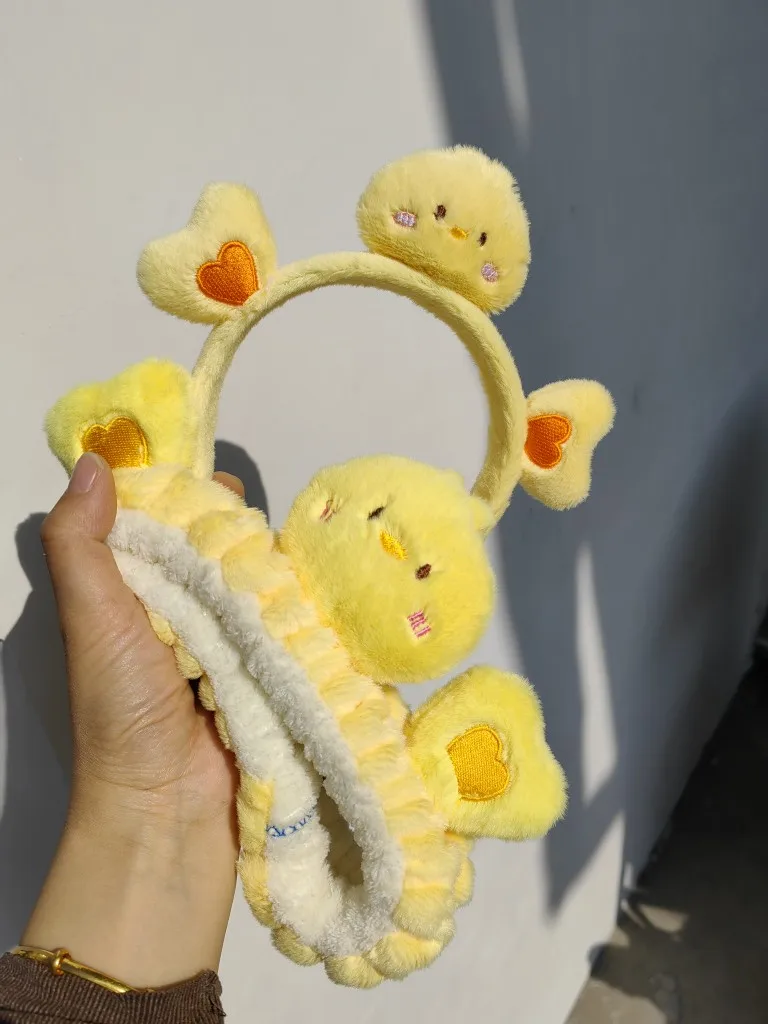 Bonito pequeno animal dos desenhos animados bandana pequeno frango amarelo bandana rosto lavagem maquiagem bandana