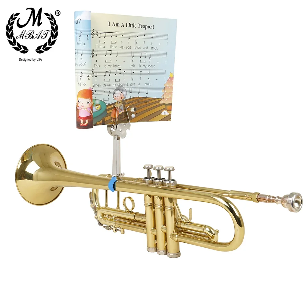 M MBAT Trumpet Clip Clamp On Sheet Music Stand Durable Metal Lightweight Brass Instrument Trombone Folder Universal Accessories