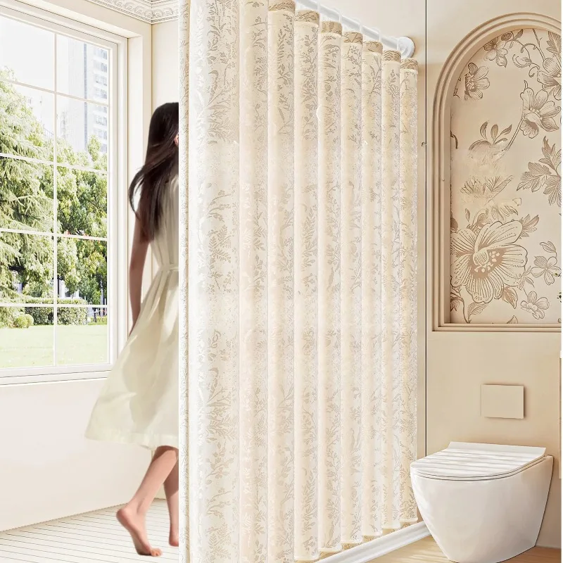 Waterproof Blackout Curtain for Small Bathroom Window - No Drill Tension Rod, Removable Light Blocking Privacy Shade for Home