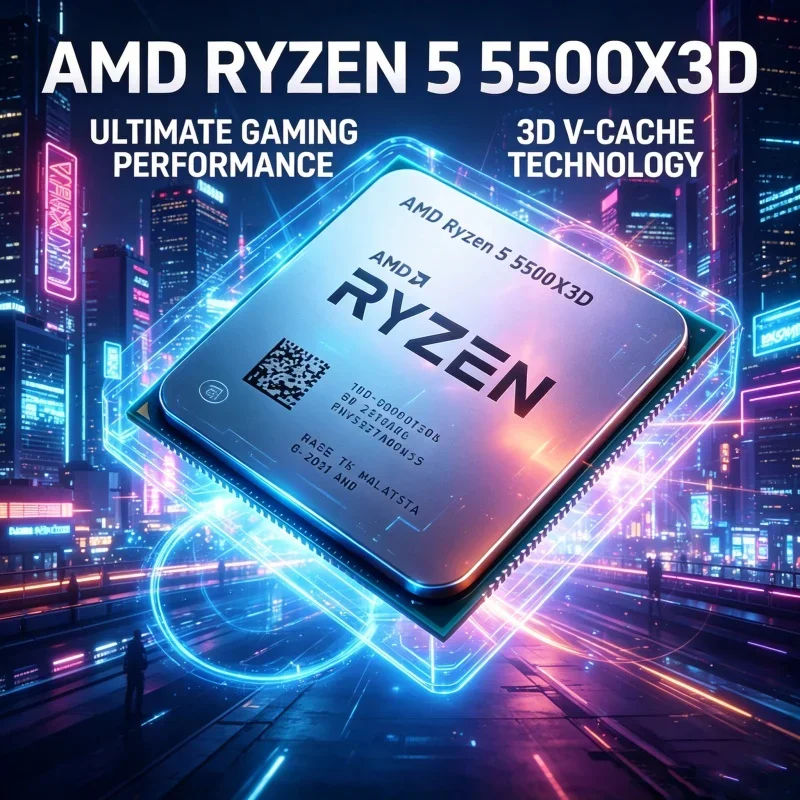 

AMD Ryzen 5 5500X3D R5 5500X3D 6 Core 12 Thread 96MB 3D V Cache 7nm AM4 DDR4 Gaming Desktop CPU No Fan