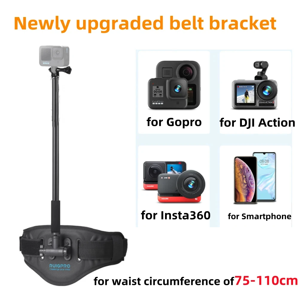 Enlarged Adjustable Waistband for DJI Pocket 3/Insta360 X3/X4 Universal Camera Waistband Bracket for Motorcycle Riding Accessory