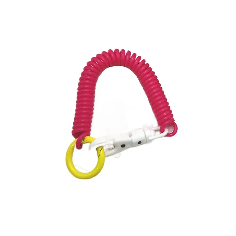 Contrasting Colors Anti-lost Lobster Clasp Keyring Stretchy Stretch Spring Coil Key Hooks Stretchy Coil Spring Keychain Lanyard