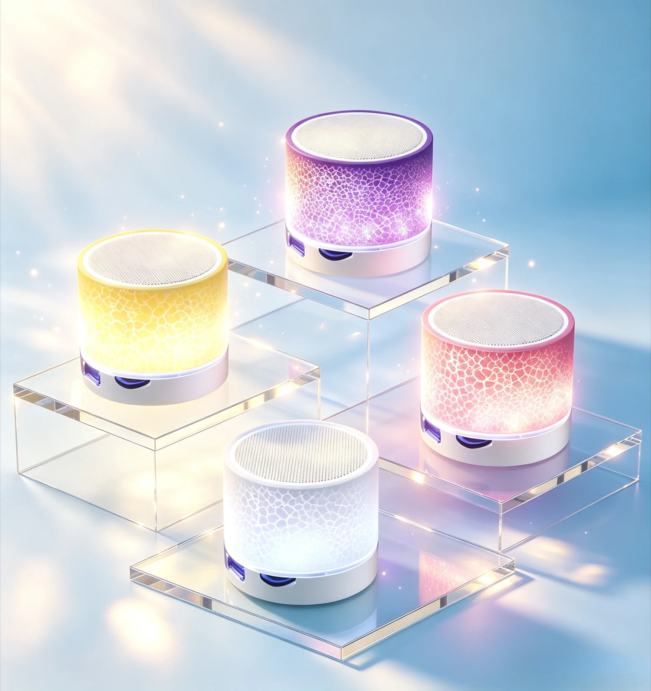 Mini Bluetooth Speaker Wireless Loudspeaker Crack LED SD Card USB Subwoofer Portable MP3 Music Sound Column for PC Mobile Phone