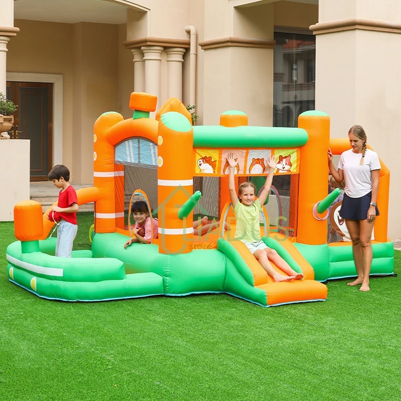 

Funny Air Jumping House Bubble Pool Inflatable Castle Water Slide Bouncy Castle Outdoor Party Game Play Bounce House for Kids