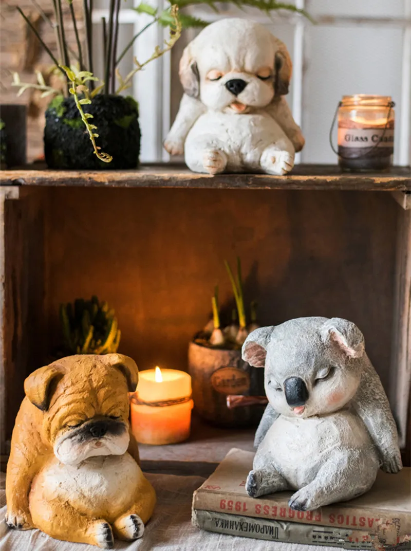 Mgt-creative resin sculpture for home and garden, animal, Koala/dog, modern crafts, living room decoration statues