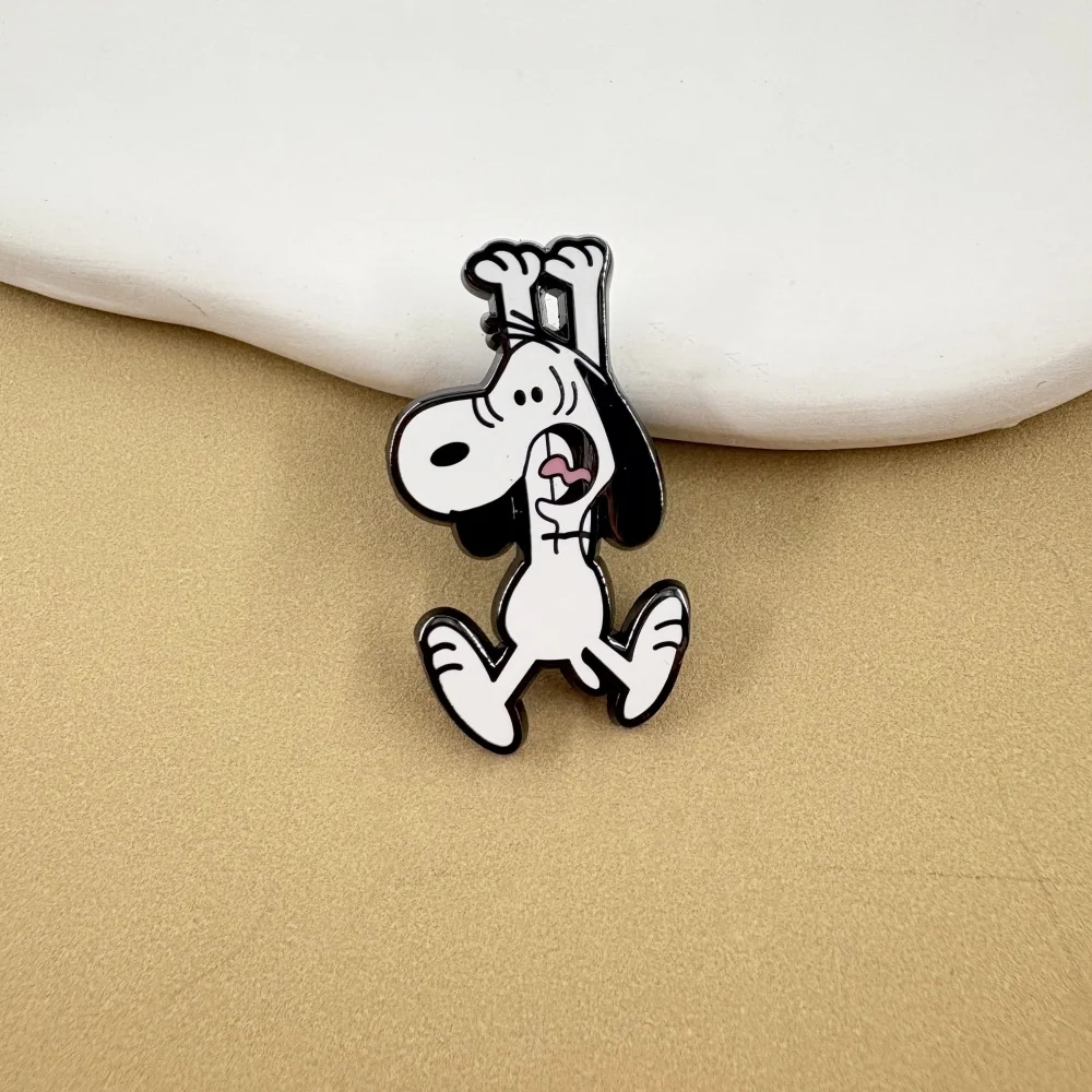 Puppy Dog surprised expression metal brooch cartoon white dog anime children's gift pin badge accessories