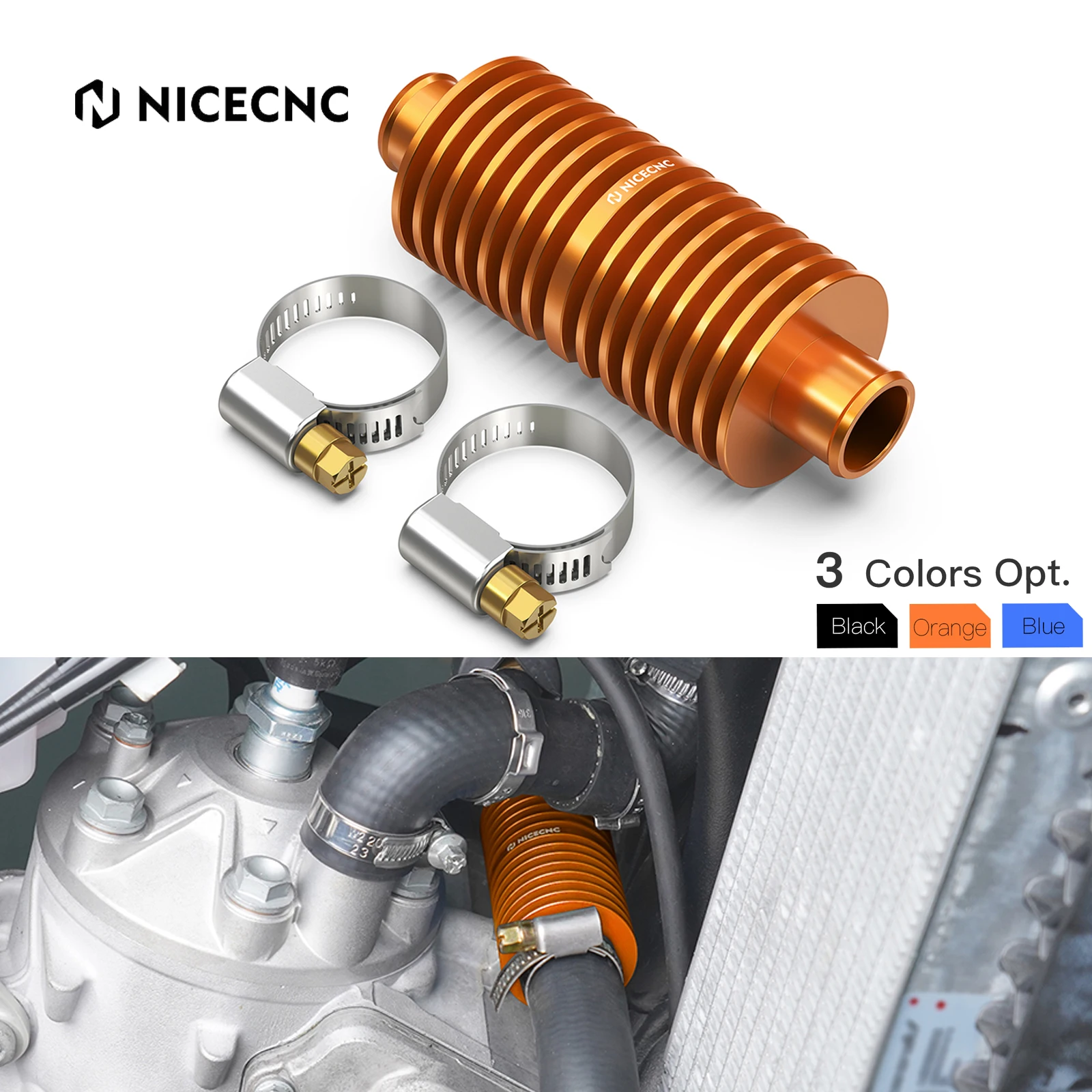 

NICECNC For KTM EXC 300 2024 EXC 250 XCW 250 300 Motorcycle Radiator In Line Water Cooler SX 250 SX 300 XC 250 300 2023-2024
