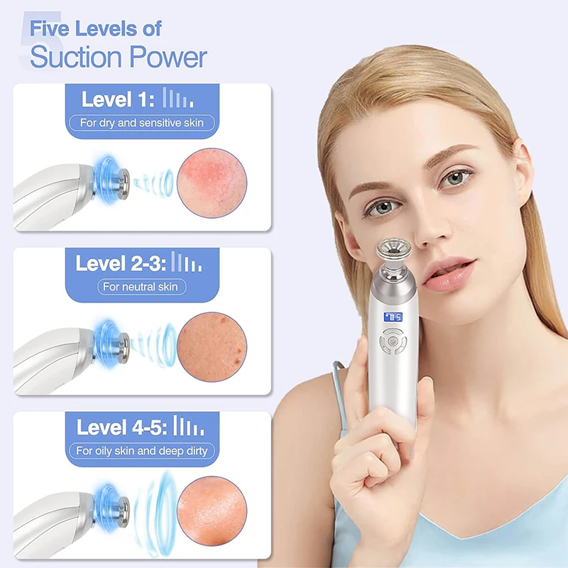 

Portable Diamond Microdermabrasion Device - Handheld Facial Skin Polisher for Blackhead Removal & Rejuvenation Care