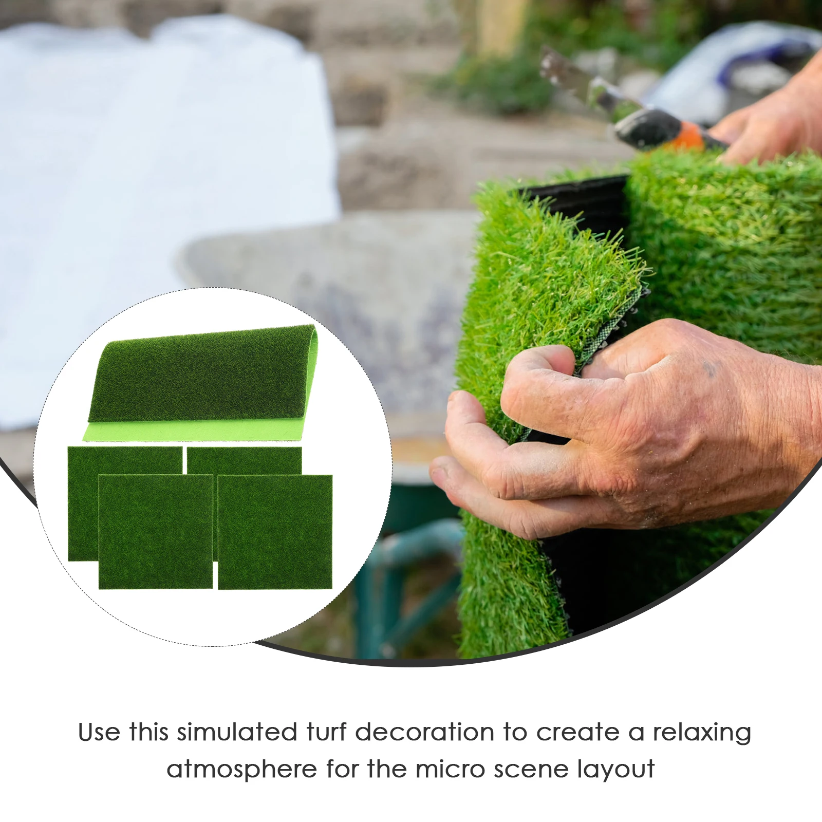 5 stücke Kunstrasen PVC Stoff Simulierte Rasen Micro Landschaft Zubehör Gefälschte Moos Rasen Wohnkultur Mini Garten DIY Handwerk