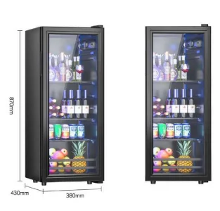 122L Home Commercial Single-door Transparent Glass Wine Cabinet Refrigeration Display Cabinet Fresh-keeping Refrigerator Ice bar