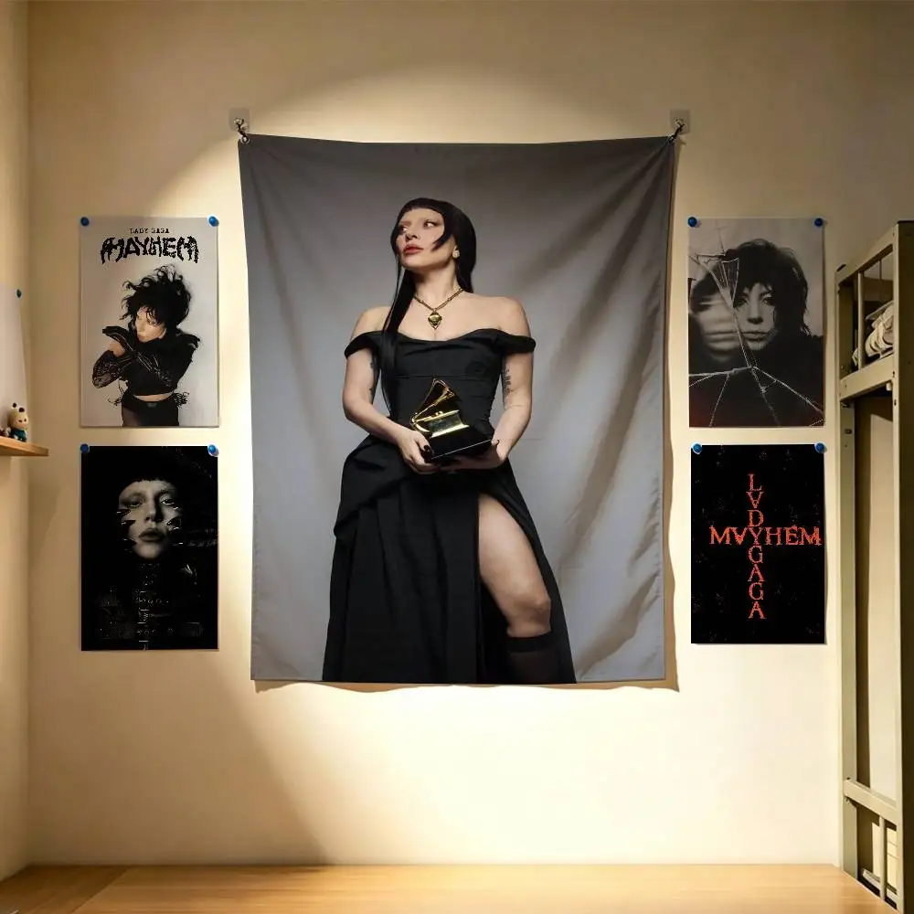 L-LADY GAGA MAYHEM 2026 Flags Wall Hanging Background Art Banner for Bedroom Home Outdoor
