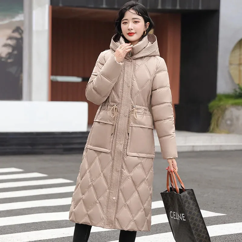 Long Parkas for Women Jacket 2023 New Winter Fashion Down Puffer Jacket Vintage Loose Casual Thicken Warm Hooded Coats Outerwear