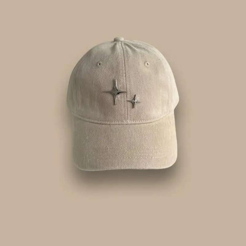 

652F Men Womens Plain Cotton Adjustable Star Buckle Low Profile Baseball Cap Hat Breathable Sunshades Cap