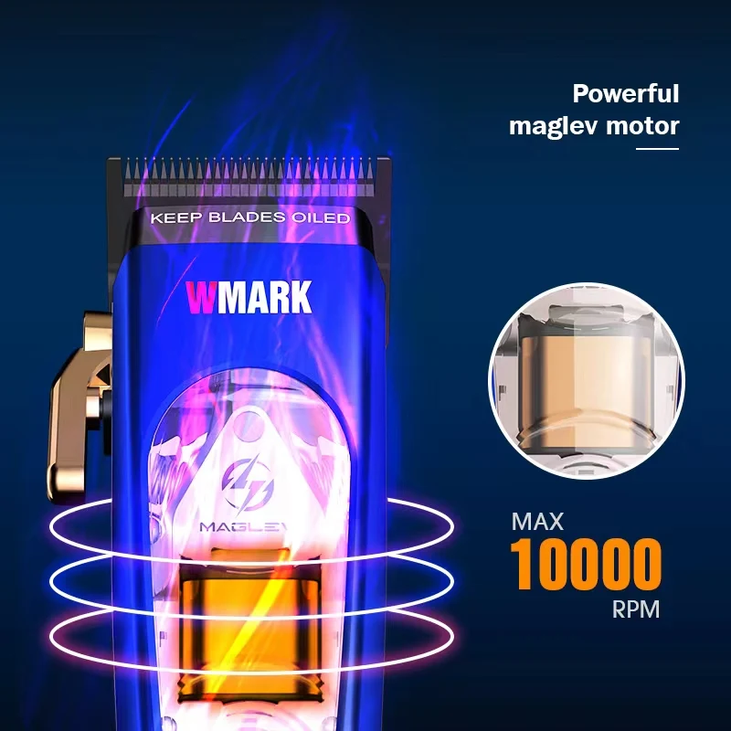 Wmark NG-9004 Magnets chwebebahn Motor 10000 U/min profession elle elektrische Haars chneide maschine dlc Klinge 3-Farben-Magnetsauggehäuse Friseurladen