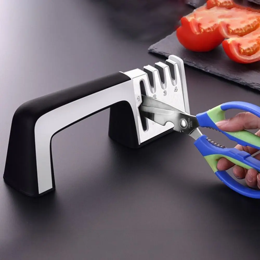 

Household Manual Fixed Angle 4 in 1 Sharpener ABS Handle Stainless Steel Sharpening Stone Quick Whetstone Restaurant