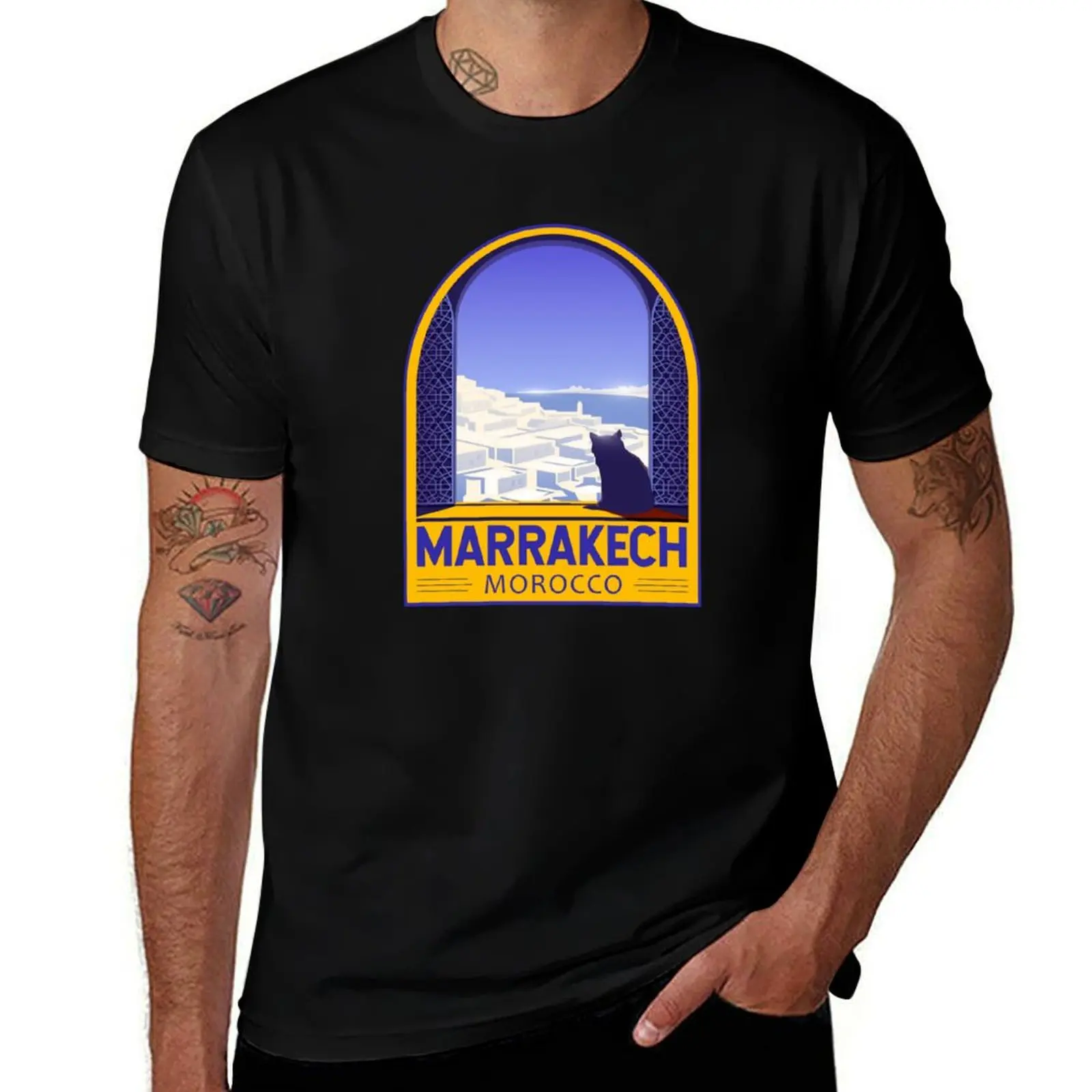 

Marrakech Morocco Retro Emblem T-Shirt anime t shirts for man t shirt custom print t shirts for man pack cotton T-shirt