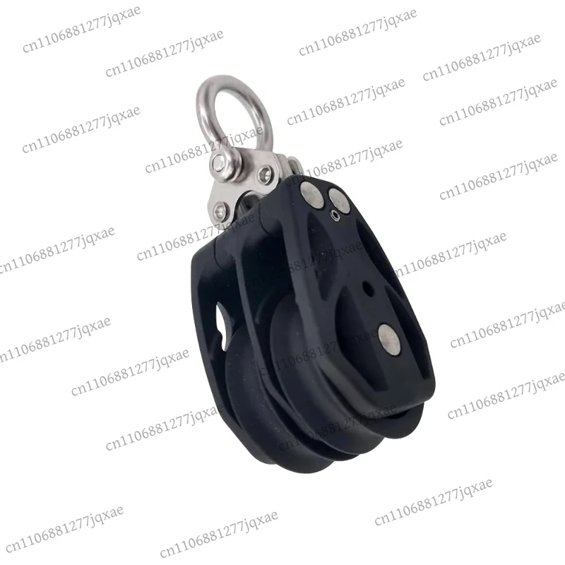 

Double Pulley Block with Stainless Steel Shackle, Marine Black Nylon Pulley for Boat Yacht, Heavy Duty Corrosion Resistant