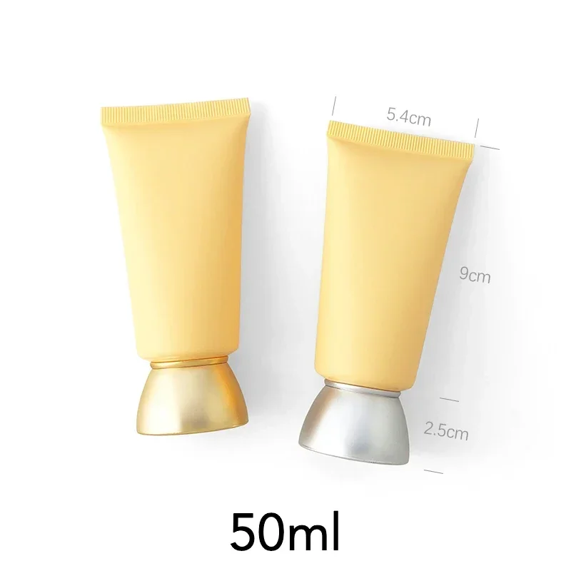 

30pcs 50g Matte Yellow Plastic Empty Skincare Bottle 50ml Refillable Cosmetics Container Makeup Cream Body Lotion Soft Tube