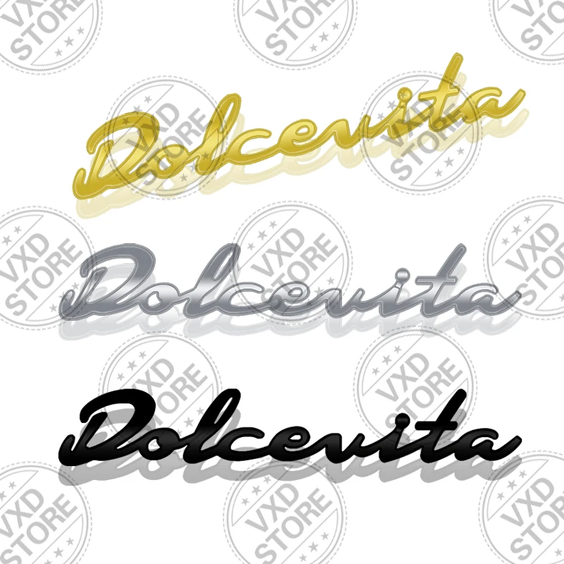 3D Dolcevita Letters Emblem METAL Rear Trunk Car Badge sticker For Abarth 500 695 500C 500E 500X 595 Fiat Viaggio Punto 124 125