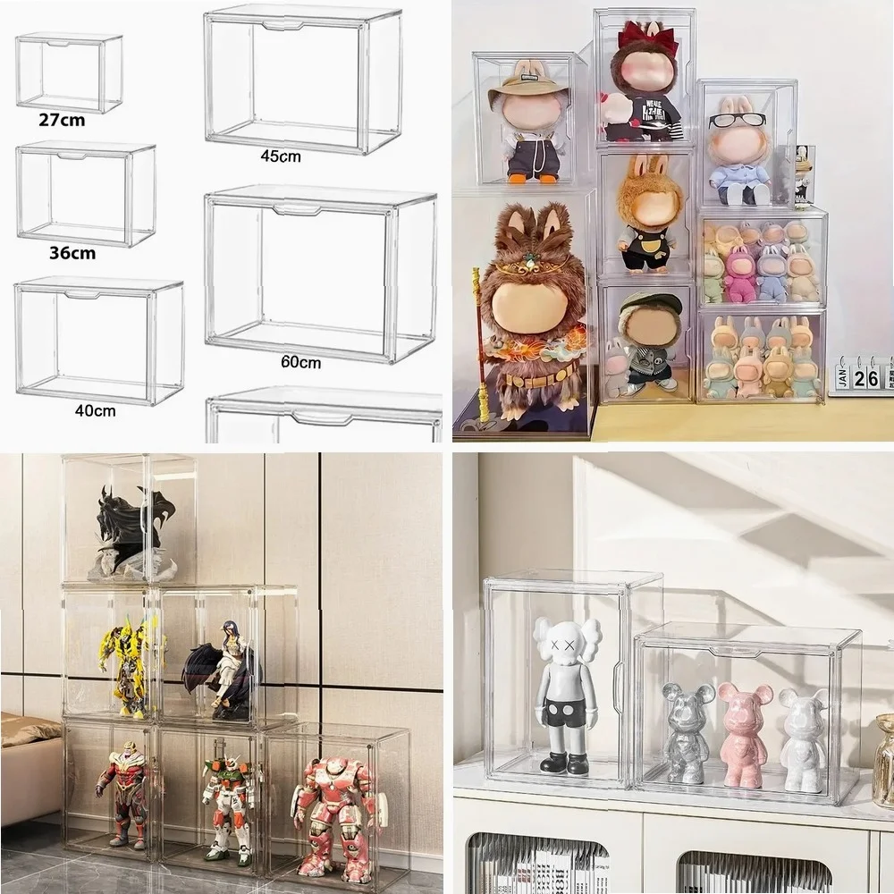 

Large Capacity Acrylic Storage Box Organizer for Figures Toys, Clear Handbag Display Case, Dustproof Blind Box Showcase