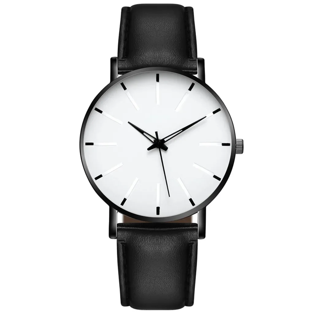 Minimalis Luxury Watches for Men Leather Band Business Quartz Watches Stainless Steel Dial Clock relogios masculino reloj hombre