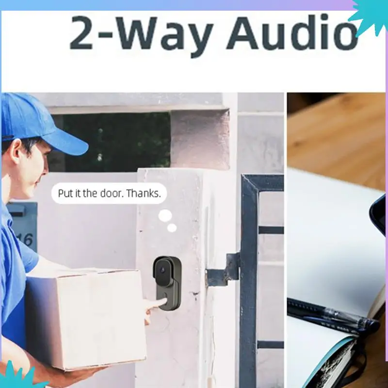 ABZW 2MP Wi-Fi 1080P умный дверной звонок Tuya Life APP IP65 водонепроницаемый широкий обзор аудио-видеодомофон дверной звонок