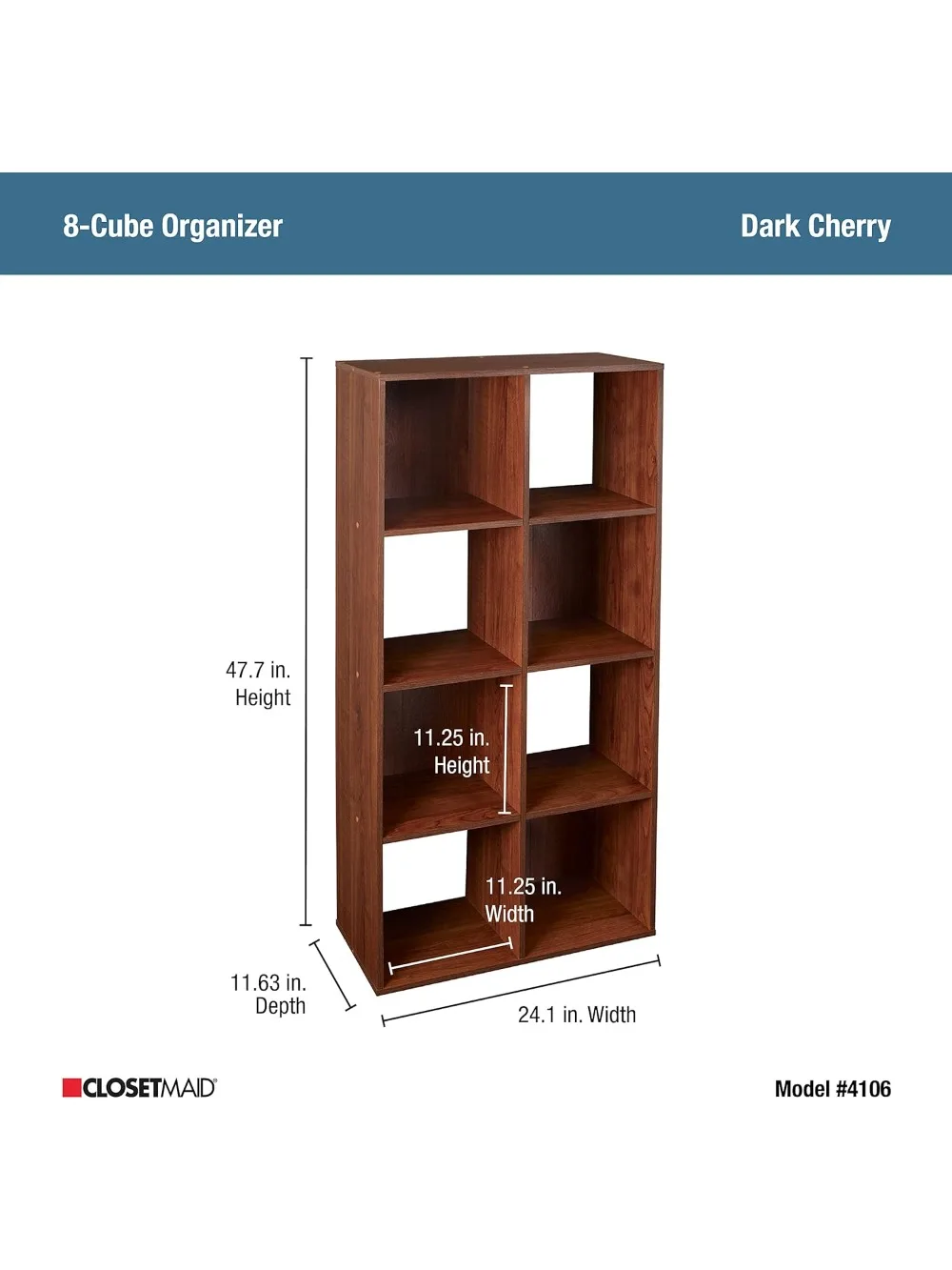 منظم أرفف تخزين مكون من 8 مكعبات، رف كتب قابل للتكديس للمكتب المنزلي، وحدة تخزين مكعبة خشبية سهلة التجميع #3