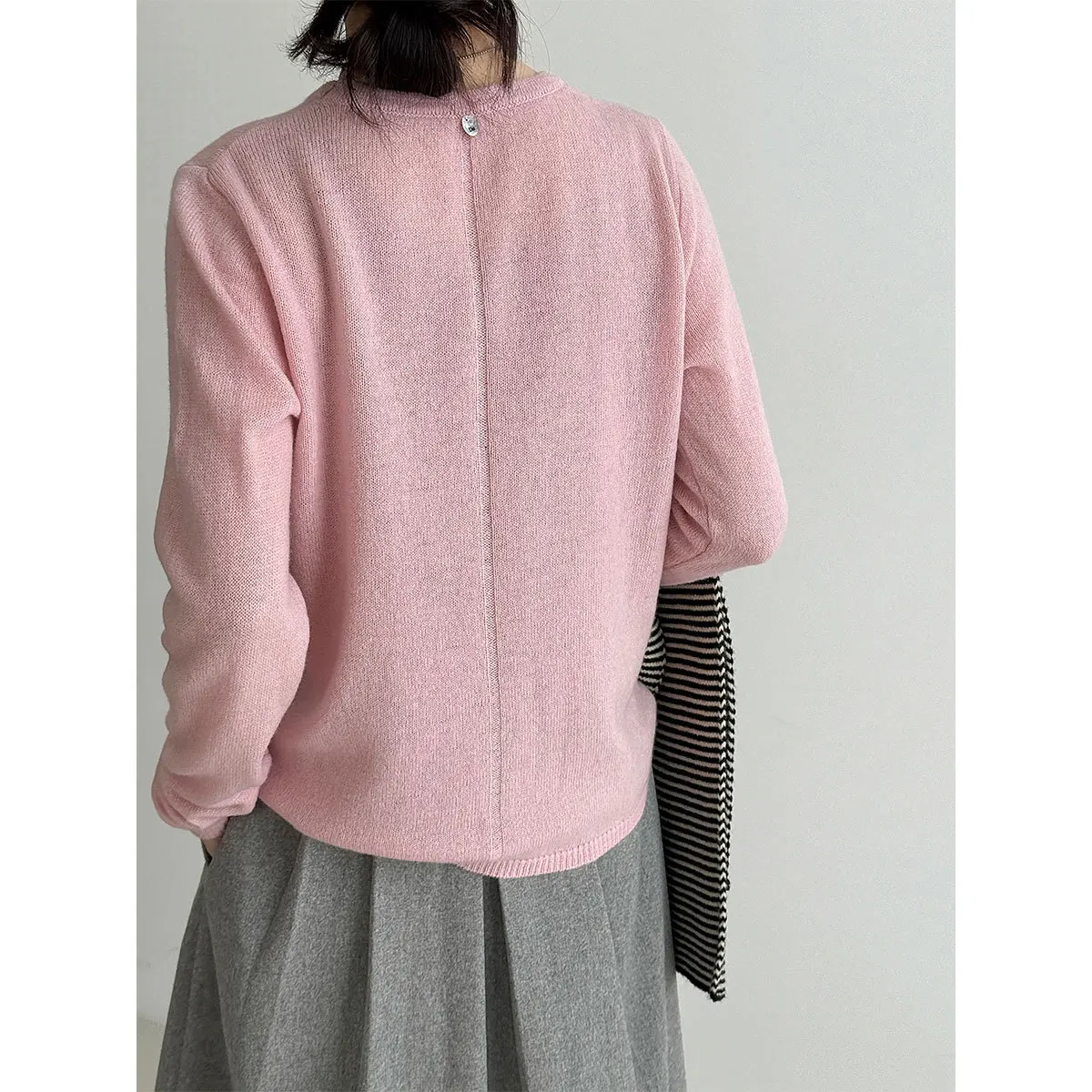 여성용 울 니트 기본 셔츠 가을 신상 슬림핏 슬리밍 탑