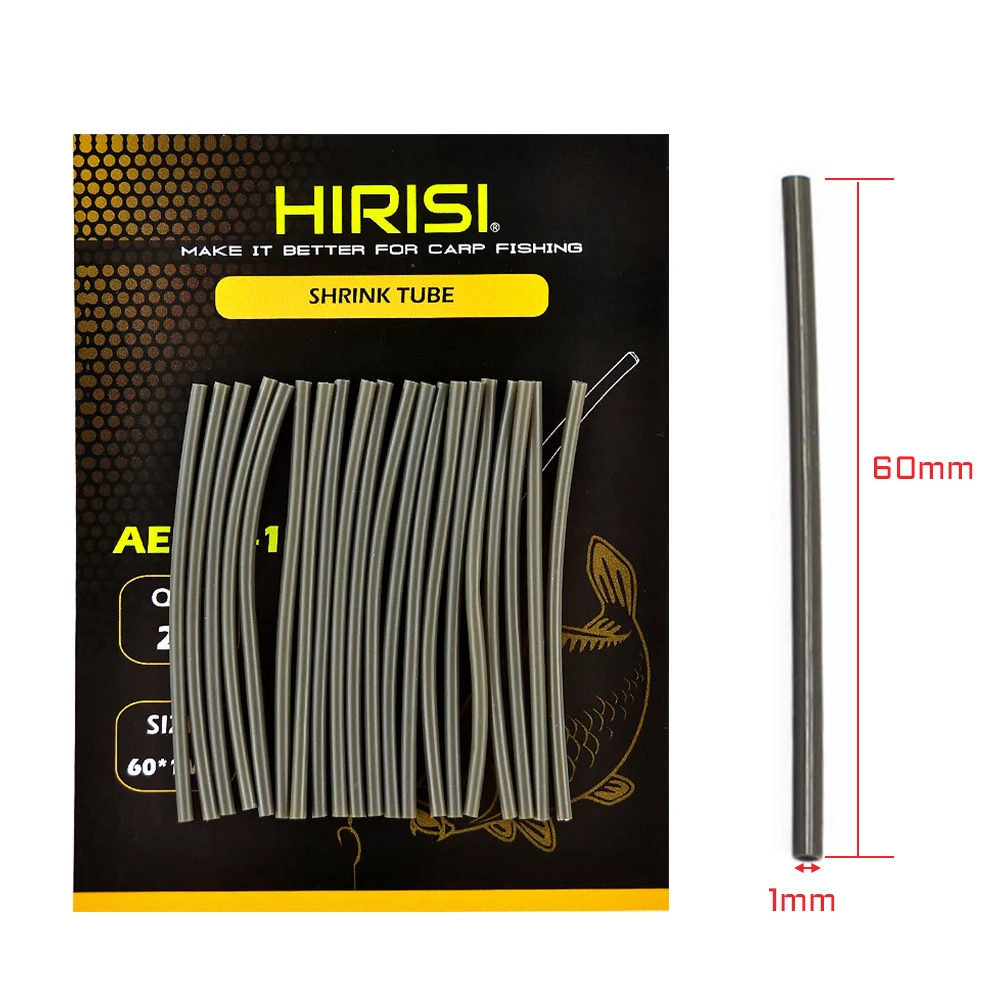 Hirisi 20 stks Karpervissen Rigs Krimpkous Verwarming Krimpkous Maat 1mm 2mm 3mm Karpervissen accessoires Terminal Visgerei AE071
