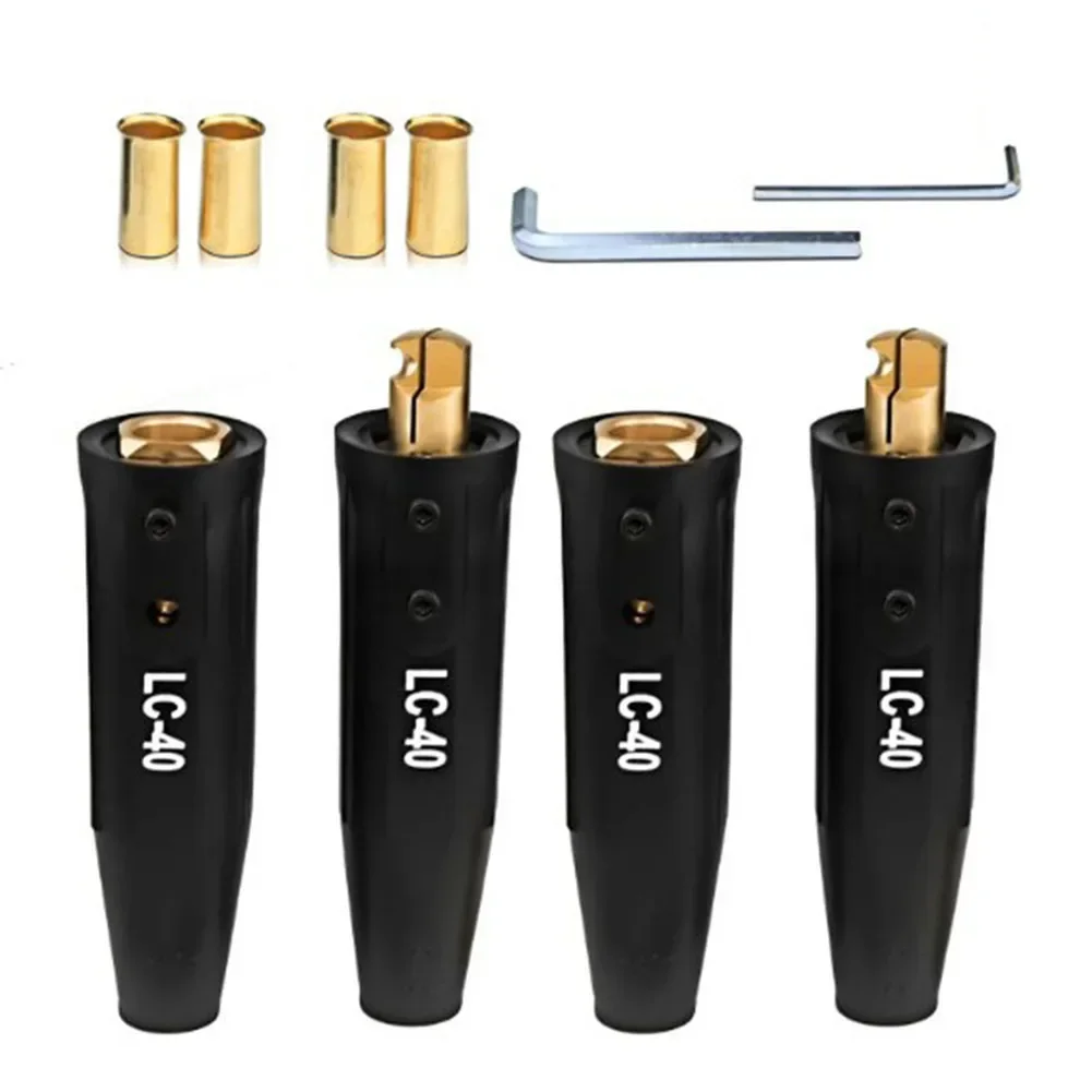 Reliable LC-40 Welding Cable Connectors Set 350 Amp Capacity, Quick Lock For Soldering Applications For Welding Setups