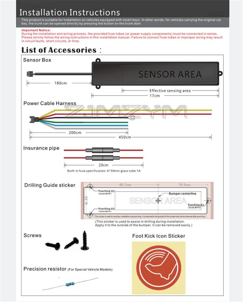 Allgemeines Auto ein Fuß automatischer Kofferraum-Kick-Sensor elektrischer intelligenter Heckklappen-Kick-Schalter für Kofferraum öffnungs sensor – Detail 2