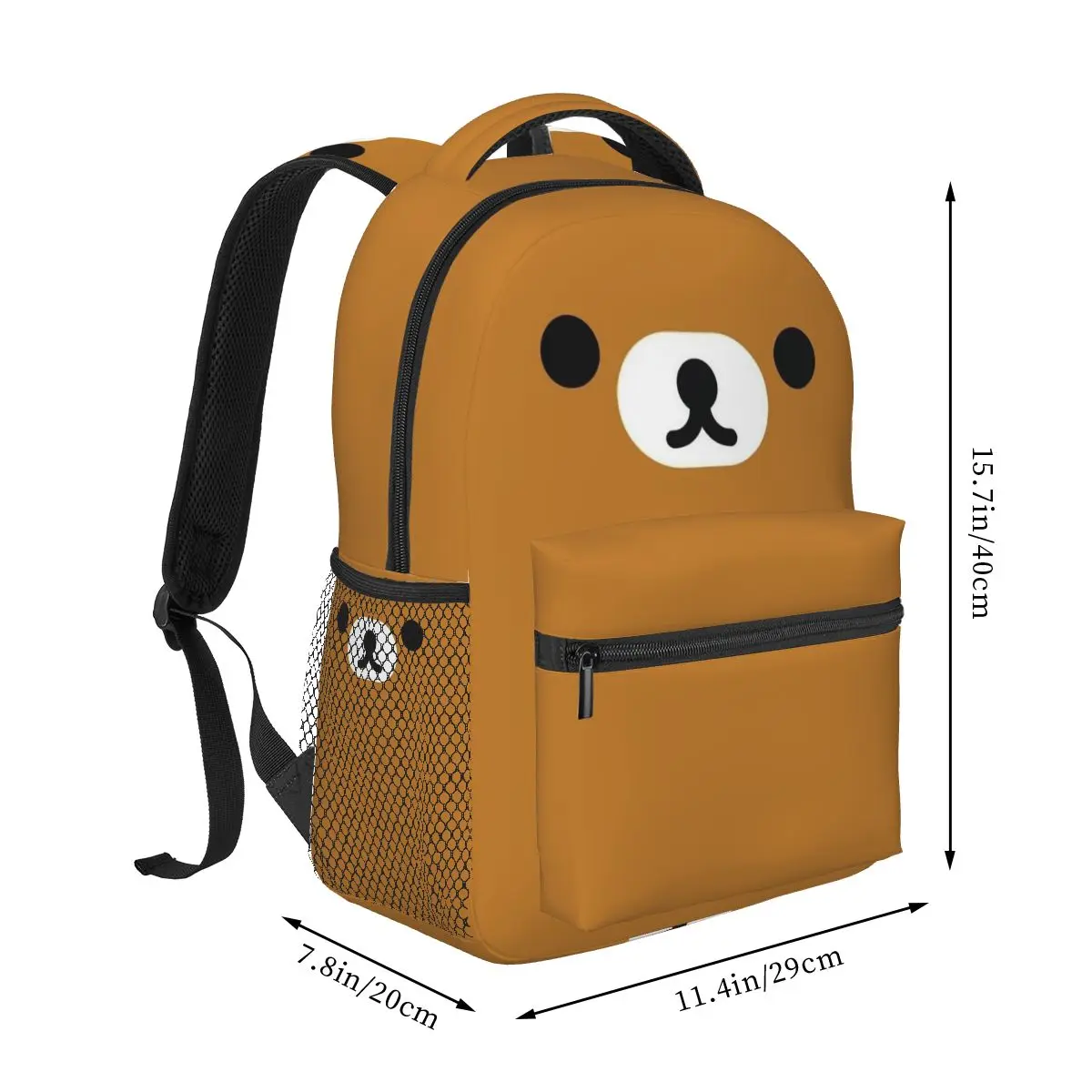 Rilakkuma Relax Bear Big Face Backpack Student Boys Girls BookBag Children School Bag Computer Shoulder Bags for Men Women