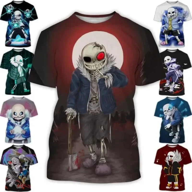 

Game Undertale Sans 3d Printing Men's Short-sleeved T-shirt Hip-hop Men's and Women's Casual Round Neck T-shirt Men's Sports Top