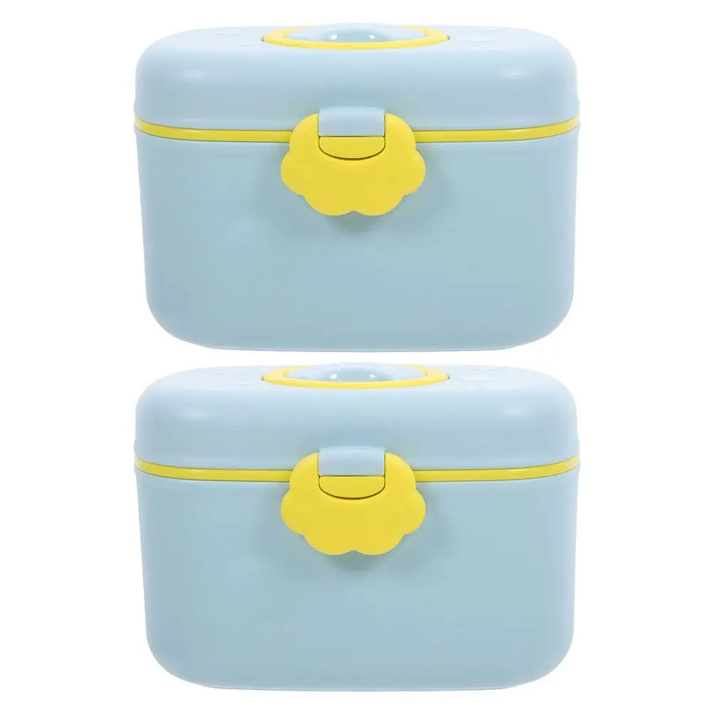2Pcs Portable Formula Container Infant Formula Holder Milk Powder Storage Dispenser Travel Milk Powder Box Secure Seal Leak