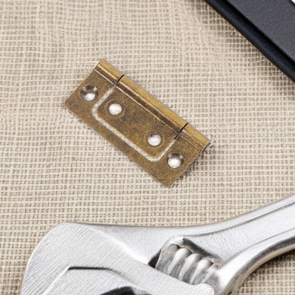 

10pcs Vintage Cabinet Flat Door Hinges Thickened Iron Heavy Duty Closet Door Hinge Hardware Set For Furniture Wood Boxes Quiet