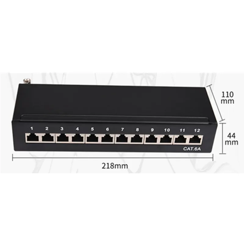 Shielded Cat 6/Cat 6A RJ45 Wall Mounted Patch Panel 8/12 Ports Networking RJ45 Rack Mount Panel keystone Jack RJ 45 Hub Internet