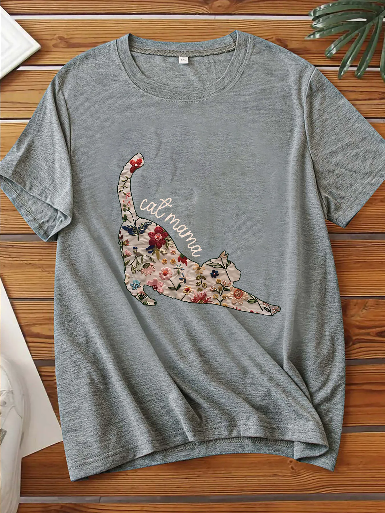 

Women's Large Size Printed round Neck Short Sleeve T-shirt 1-7XL Comfortable Casual Top in European Style